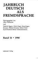 Jahrbuch Deutsch als Fremdsprache