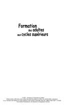 Formation des adultes aux cycles supérieurs