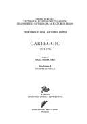 Carteggio, 1923-1956