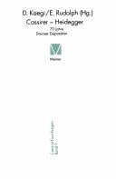 Cassirer - Heidegger: 70 Jahre Davoser Disputation