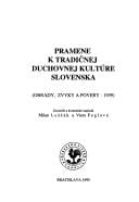 Pramene k tradičnej duchovnej kultúre Slovenska