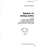 Speech on energy policy