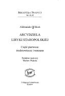Arcydziea Liryki Staropolskiej (Biblioteka Tradycji,)