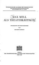 Max Mell als Theaterkritiker
