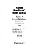 Powder metallurgy / prepared under the direction of the ASM Handbook Committee ; planned, organized, and reviewed by the ASM Powder Metallurgy Committee ; coordinator, Erhard Klar