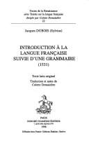 Introduction à la langue française suivie d'une grammaire, (1531)