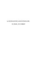 La sociologie de langue française, un enjeu, un combat