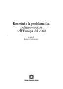 Rosmini e la problematica politico-sociale dell'Europa del 2000