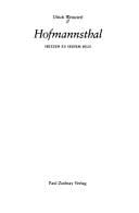 Hofmannsthal: Skizzen zu seinem Bild