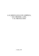 Las ordenanzas de limpieza de Córdoba (1498) y su proyección