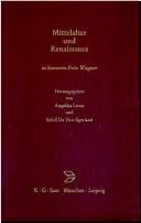 Mittelalter und Renaissance: in honorem Fritz Wagner