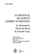 Le provenal des Juifs et l'hbreu en Provence