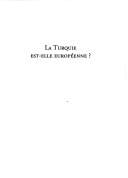 La Turquie est-elle européenne?