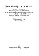 Neue Beiträge zur Semitistik