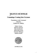 Innsbrucker Beitr age zur Kulturwissenschaft; Sonderheft Band 115: Silence sichtbar: Cummings coming into German