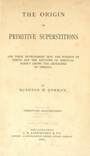 The origin of primitive superstitions
