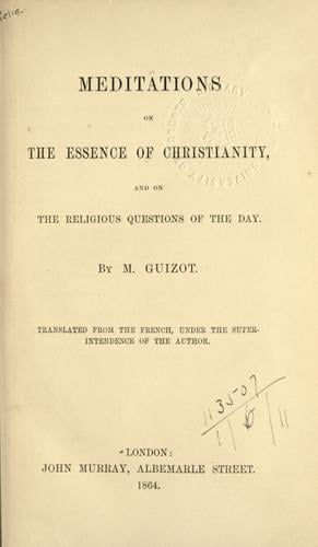 Meditations on the essence of Christianity