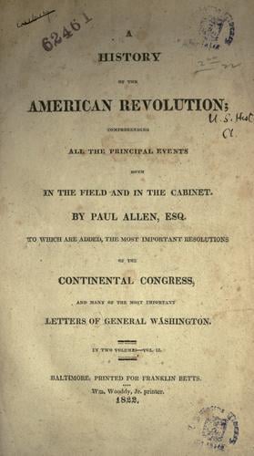 A history of the American revolution