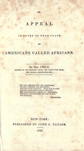 An appeal in favor of that class of Americans called Africans