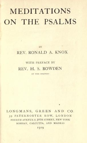 Meditations on the Psalms