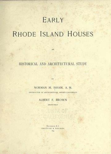 Early Rhode Island houses