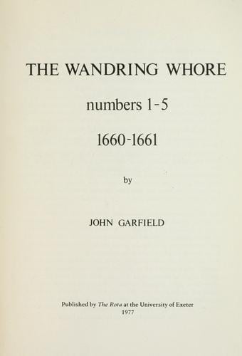 The wandring whore, numbers 1-5, 1660-1661