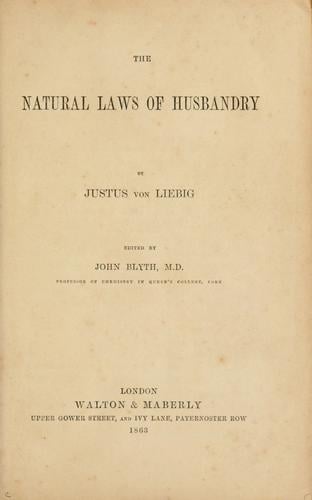 The natural laws of husbandry
