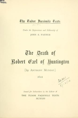 The death of Robert, Earl of Huntington