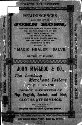 Reminiscences from the life of John Ross