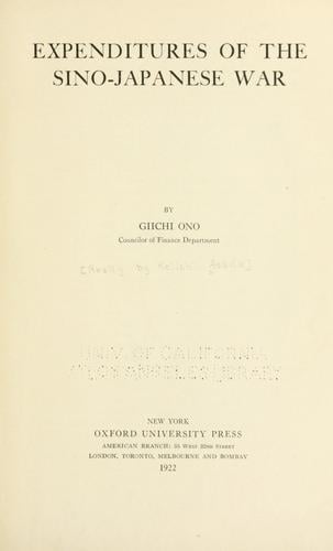 Expenditures of the Sino-Japanese war