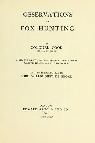 Observations on fox-hunting