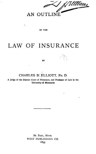 An Outline of the Law of Insurance
