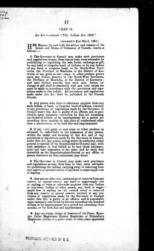 An Act to amend "The Indian Act, 1880."