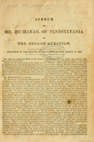 Speech of Mr. Buchanan of Pennsylvania on the Oregon question