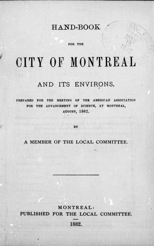 Hand-book for the city of Montreal and its environs