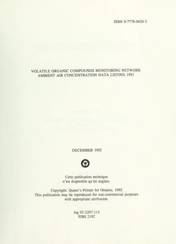 Volatile organic compound sampling program