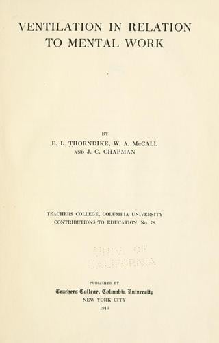 Ventilation in relation to mental work