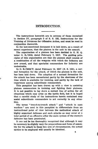 Instructions for the Training of Platoons for Offensive Action, 1917