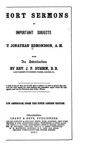 Short Sermons on Important Subjects