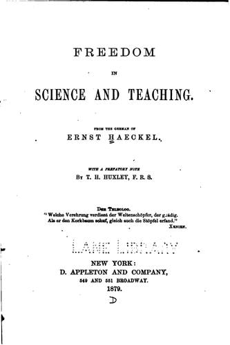 Freedom in science and teaching