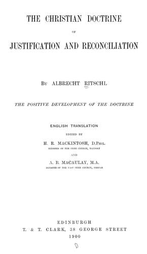 The Christian doctrine of justification and reconciliation