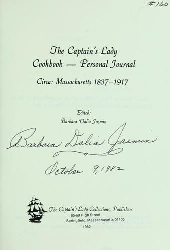 The Captain's Lady cookbook--personal journal