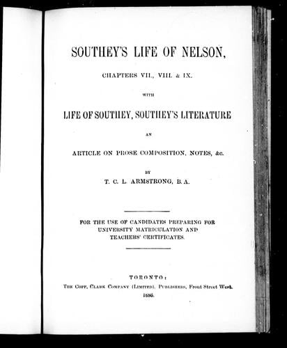 Southey's Life of Nelson, chapters VII, VIII & IX