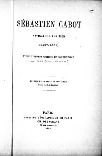 Sébastien Cabot, navigateur vénitien (1497-1557)