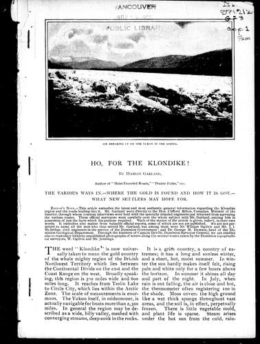 Ho, for the Klondike!