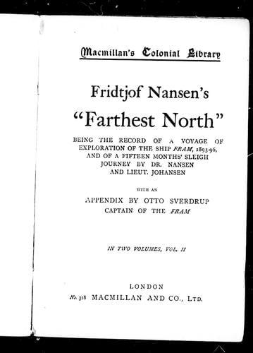 Fridtjof Nansen's "Farthest north"