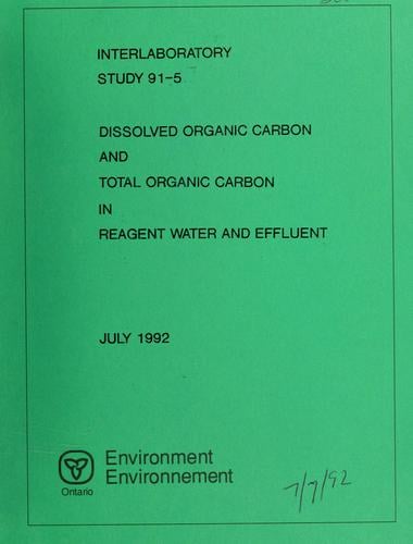 Dissolved organic carbon and total organic carbon in reagent water and effluent