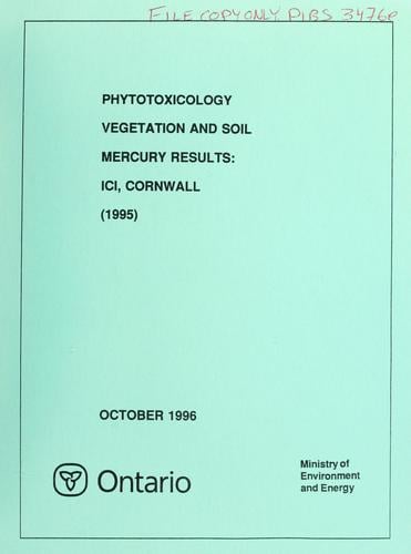 Phytotoxicology vegetation and soil mercury results, ICI, Cornwall (1995)