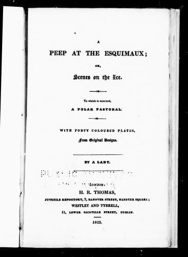 A peep at the Esquimaux, or, Scenes on the ice