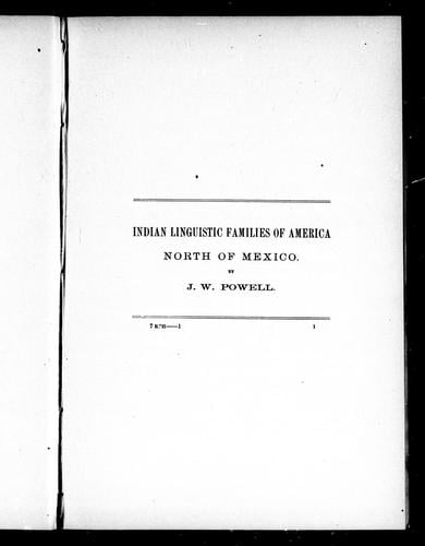 Indian linguistic families of America north of Mexico
